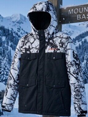 Arctix Kids Isotope Insulated Ski Jacket Cracked Marble White Black Youth L / 14